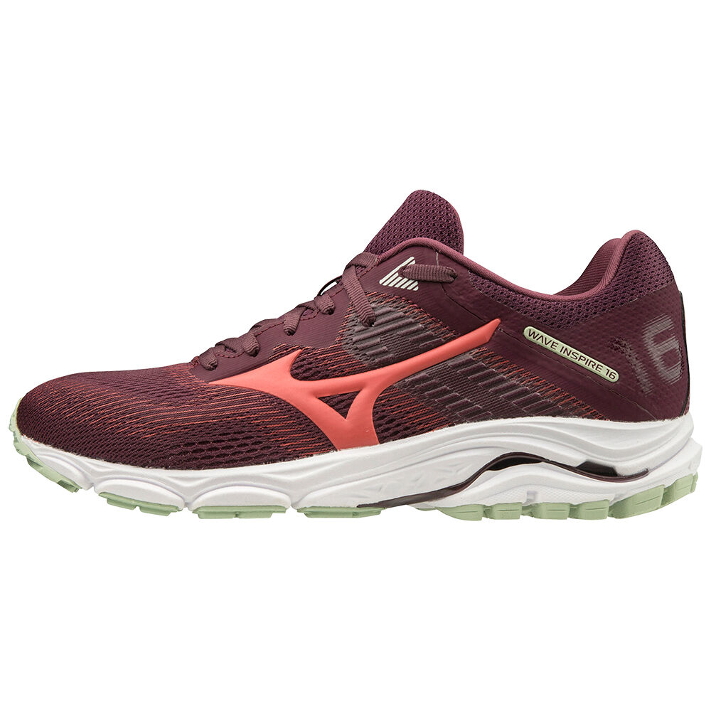 Mizuno Wave Inspire 16 Löparskor Dam Vinröda | 126938ZQN