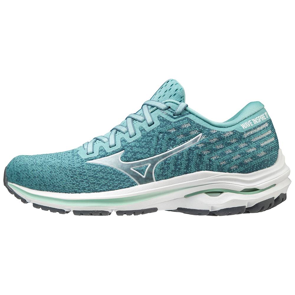 Mizuno Wave Inspire 17 WAVEKNIT Löparskor Dam Turkos Vita | 231584IJW