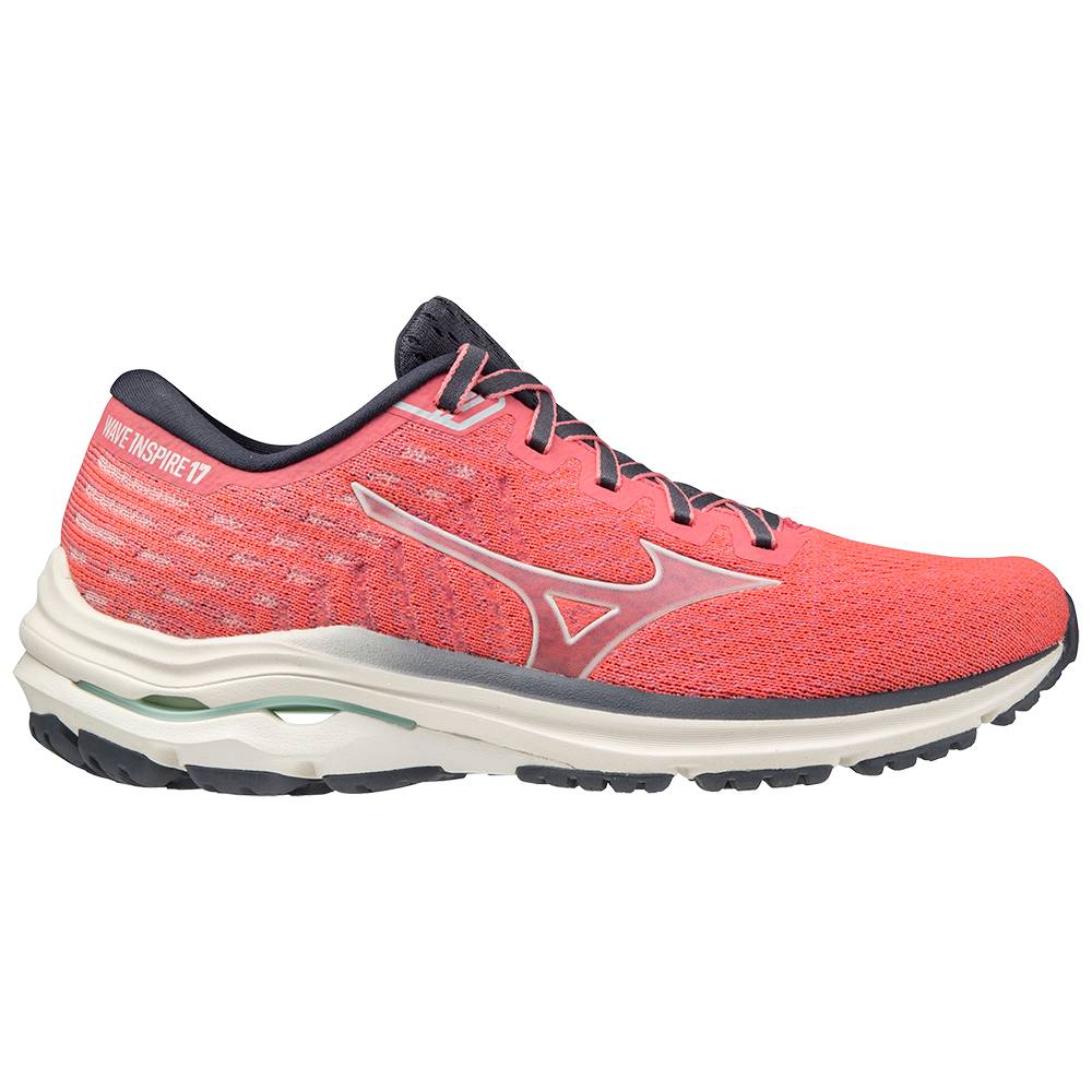 Mizuno Wave Inspire 17 WAVEKNIT Löparskor Dam Röda Vita | 234801KRP