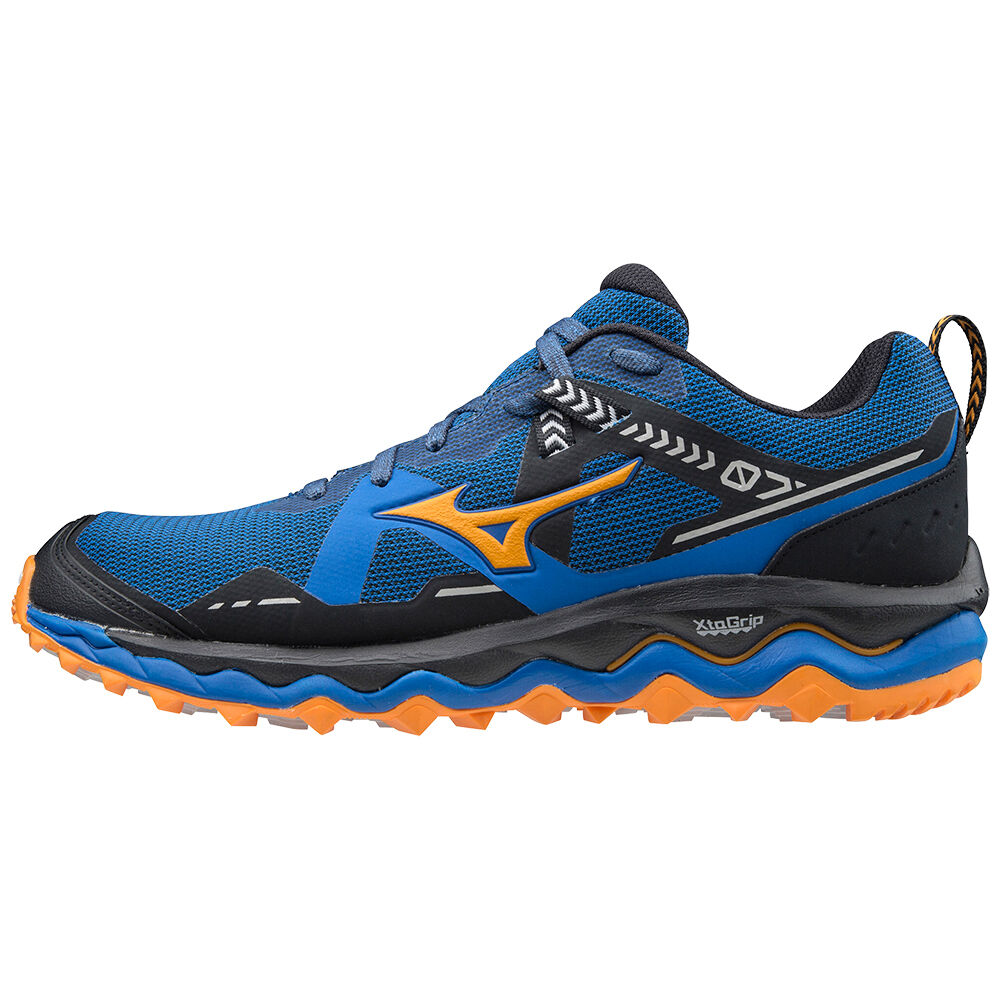 Mizuno Wave Mujin 7 Trail löparskor Herr Blå Orange | 842715YRC