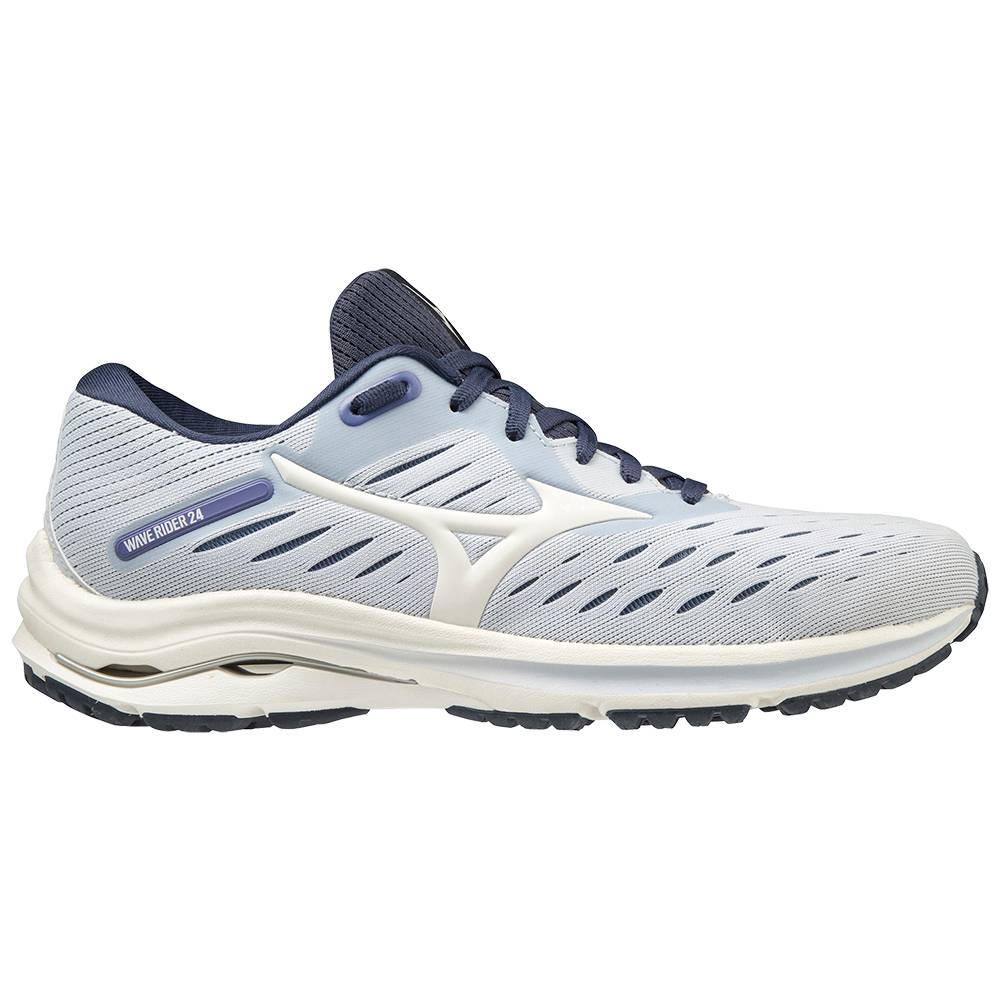 Mizuno Wave Rider 24 D Breda Löparskor Dam Vita Lila | 172390NVO