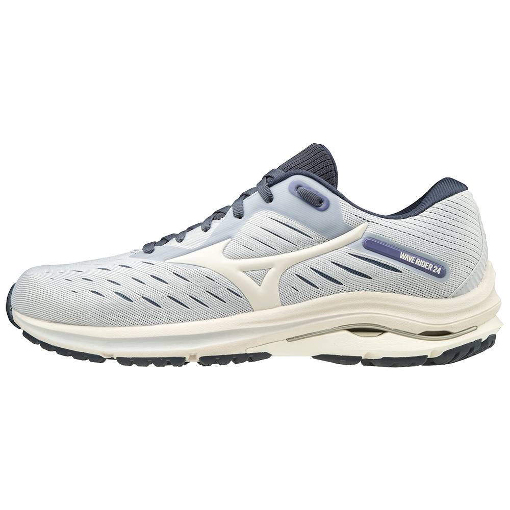 Mizuno Wave Rider 24 D Breda Löparskor Dam Vita Lila | 172390NVO