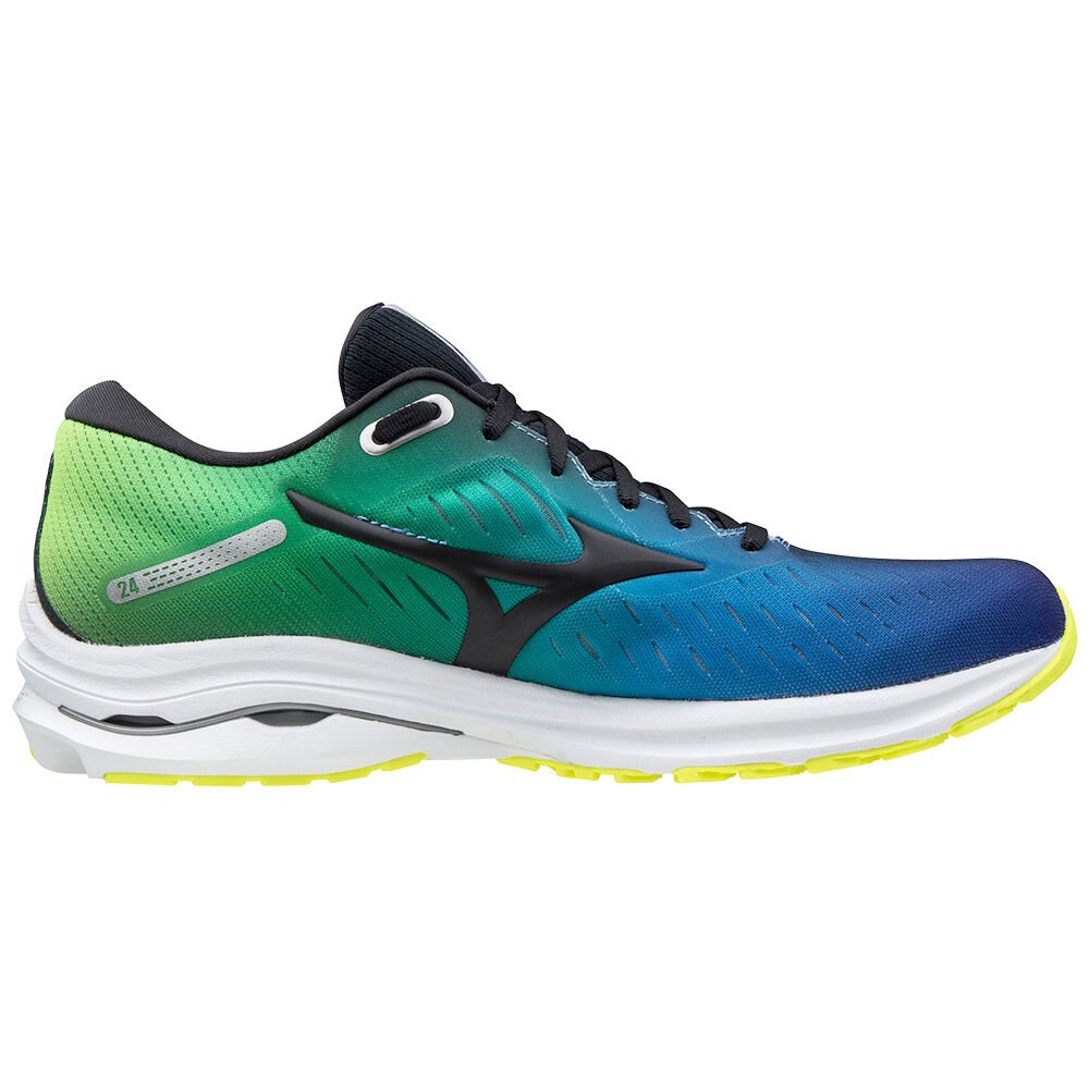 Mizuno Wave Rider 24 Löparskor Dam Svarta Blå Turkos Gula | 269310CWY