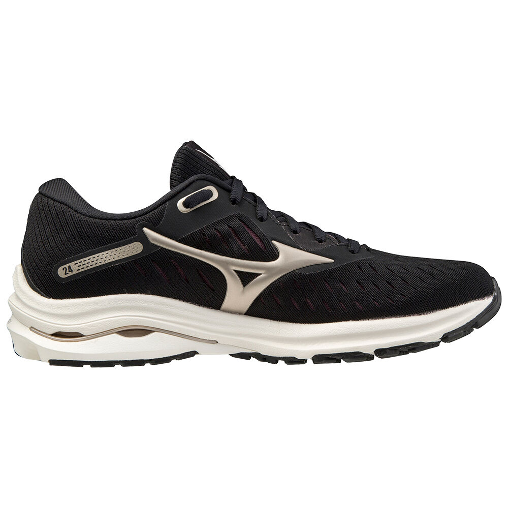 Mizuno Wave Rider 24 Löparskor Dam Svarta Guld Platina | 829740APH