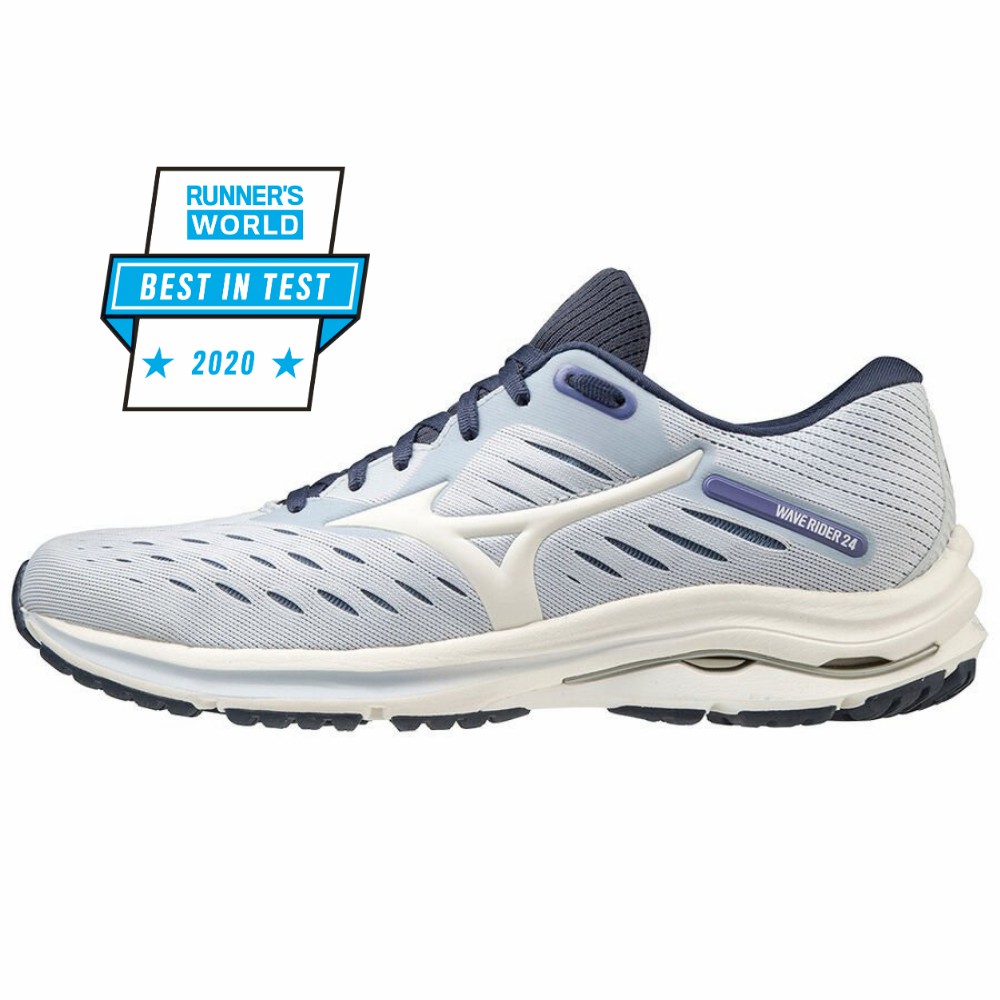 Mizuno Wave Rider 24 Löparskor Dam Vita Indigo | 427681REJ