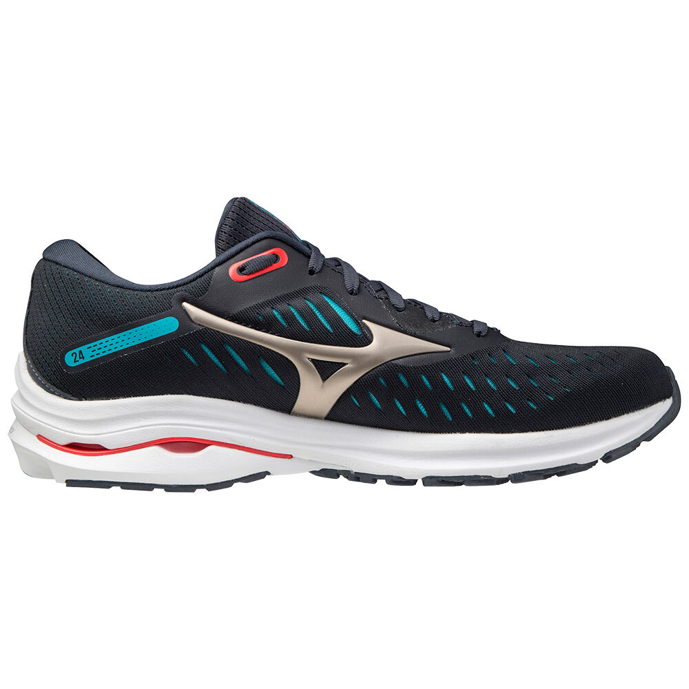 Mizuno Wave Rider 24 Löparskor Herr Marinblå Platina Blå | 504619DKL