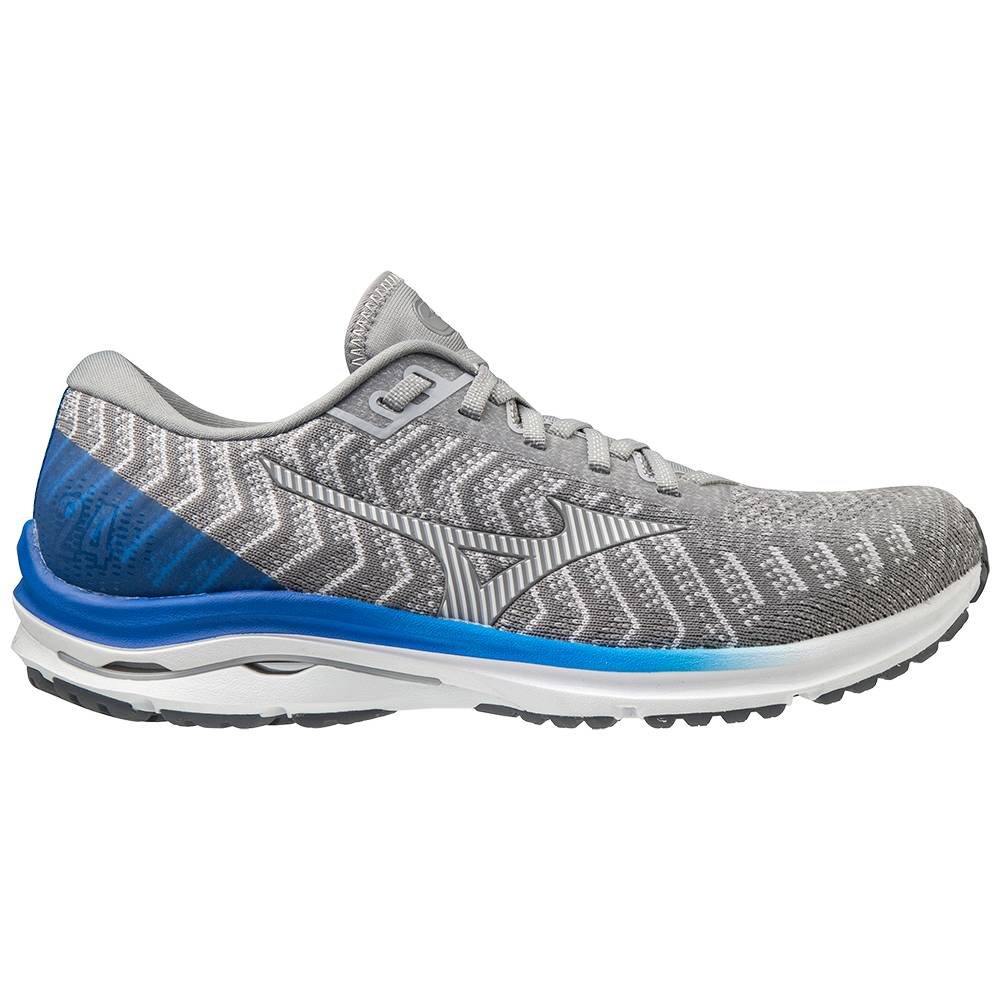 Mizuno Wave Rider 24 WAVEKNIT 2E Breda Löparskor Herr Grå Vita | 178253IDW