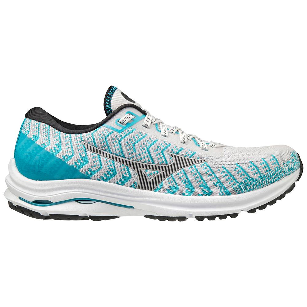 Mizuno Wave Rider 24 WAVEKNIT D Breda Löparskor Dam Vita Blå | 826045STX