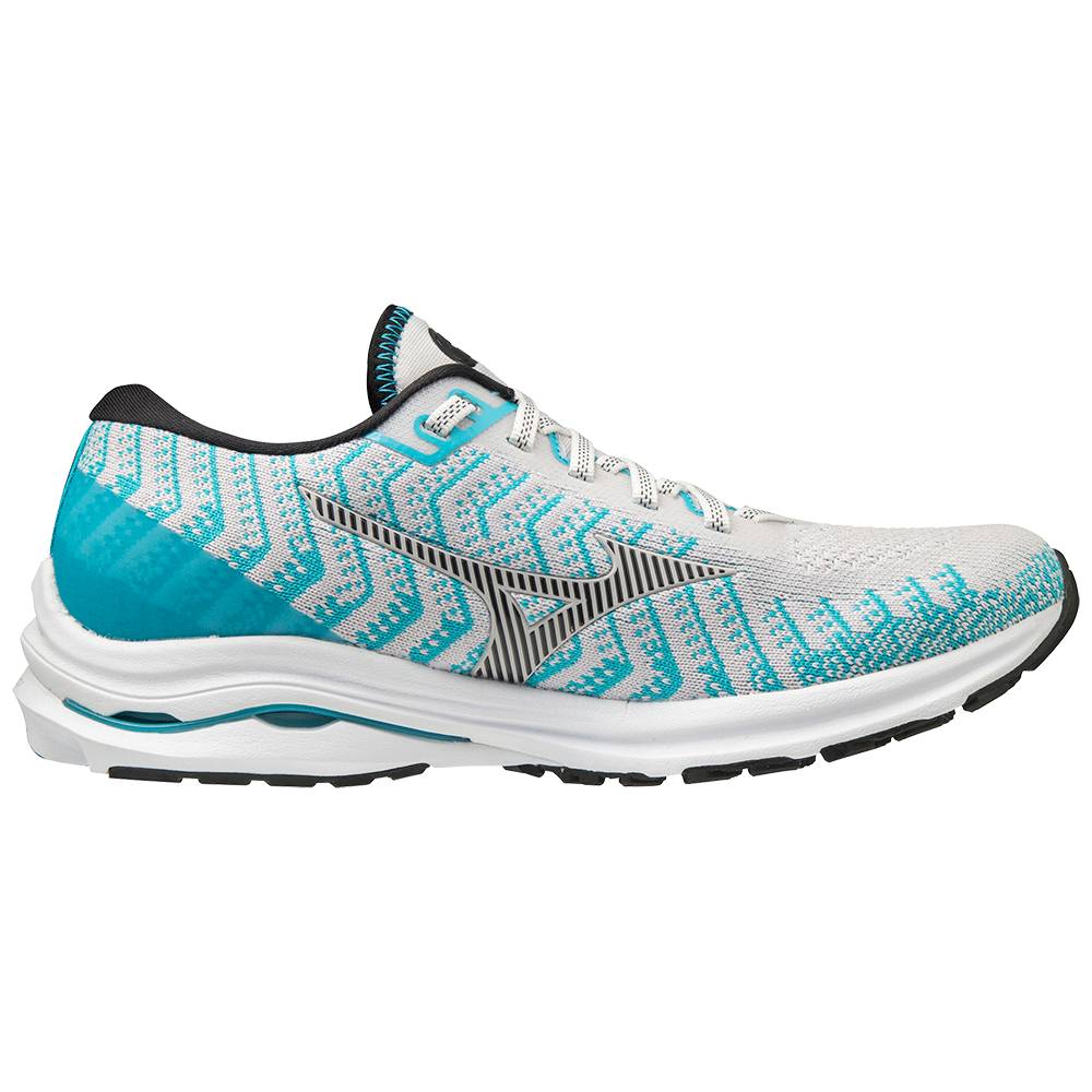 Mizuno Wave Rider 24 WAVEKNIT D Breda Löparskor Dam Vita Blå | 826045STX