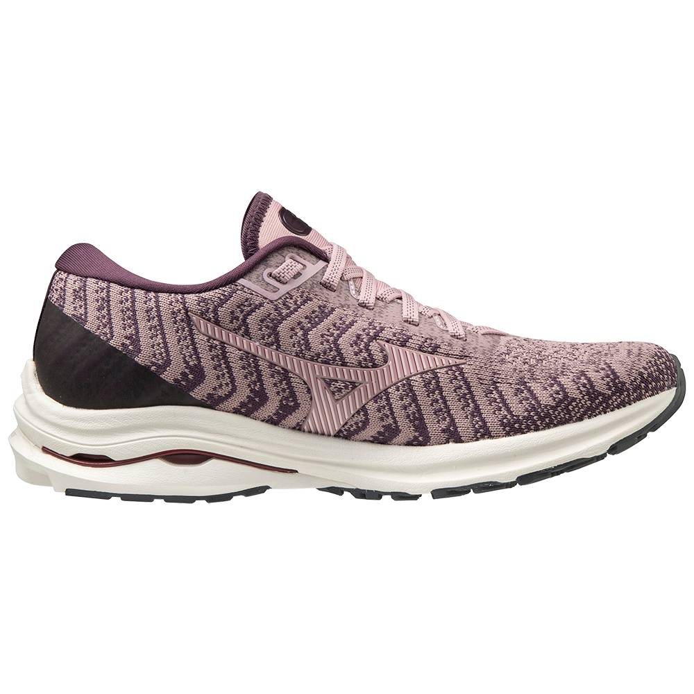 Mizuno Wave Rider 24 WAVEKNIT Löparskor Dam Rosa | 837219JYW