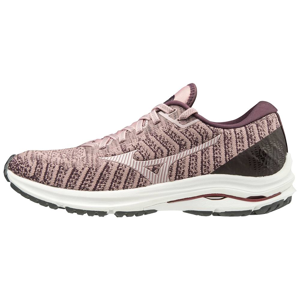 Mizuno Wave Rider 24 WAVEKNIT Löparskor Dam Rosa | 837219JYW