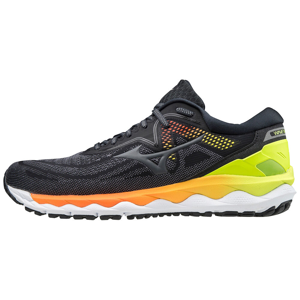 Mizuno Wave Sky 4 Löparskor Herr Grå Gula | 493586FVG