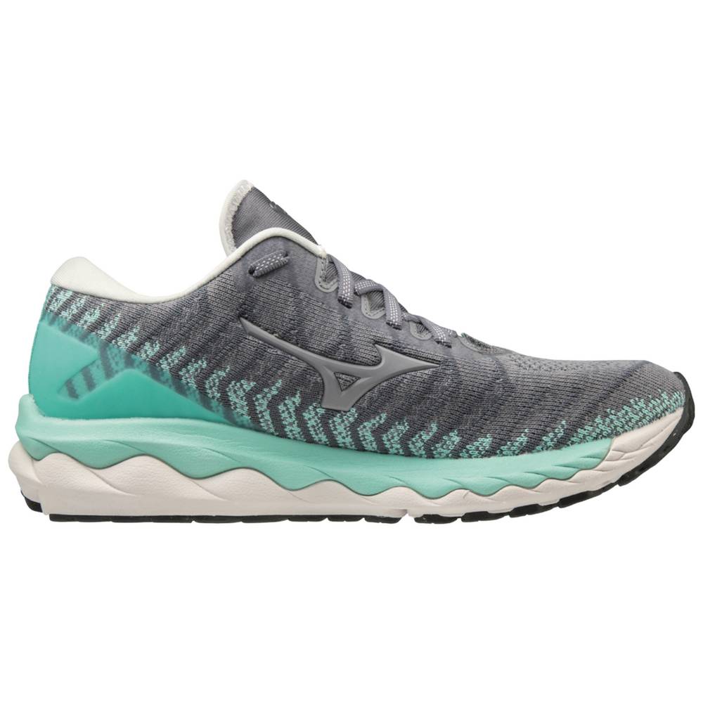 Mizuno Wave Sky 4 WAVEKNIT Löparskor Dam Grå Turkos | 415089WME