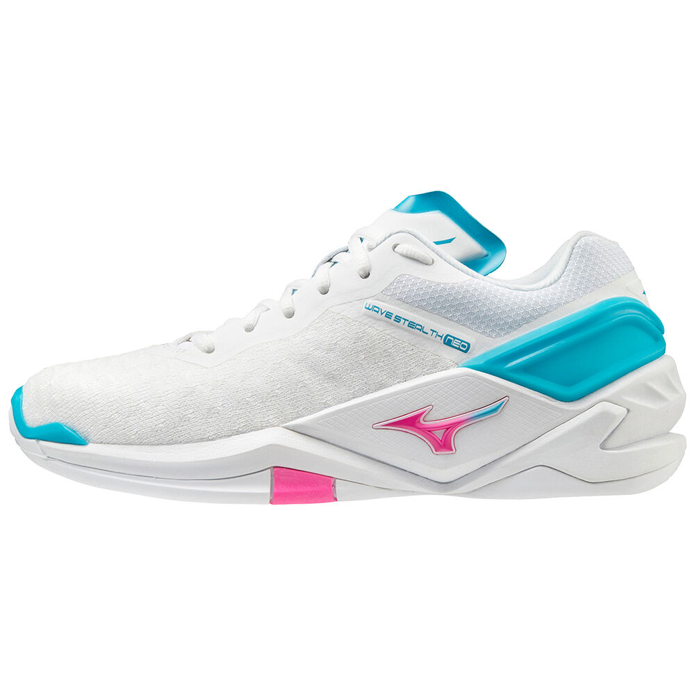 Mizuno Wave Stealth Neo Handbollsskor Dam Vita Rosa Blå Turkos | 759160LFH