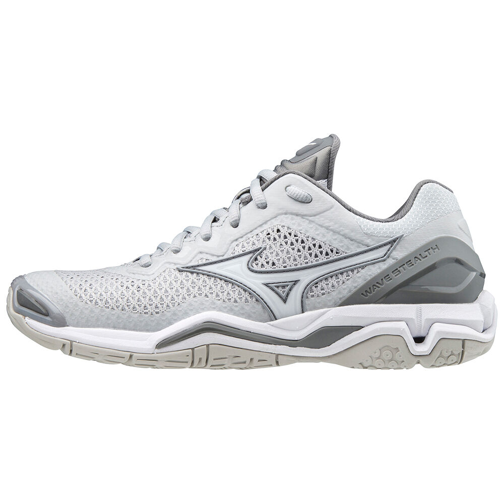 Mizuno Wave Stealth V Nb Netball Skor Dam Vita Grå | 483162LWF