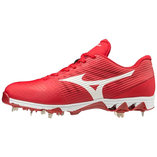 Mizuno 9-Spike Ambition Low Metal Baseball Skor Herr Röda Vita | 610597OKA