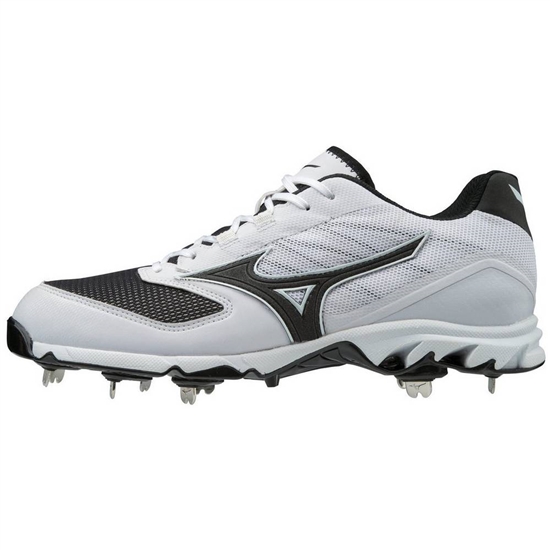 Mizuno 9-Spike Dominant 2 Low Metal Baseball Skor Herr Vita Svarta | 056421ZGV