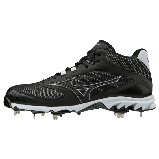 Mizuno 9-Spike Dominant 2 Metal Mid Baseball Skor Herr Svarta Vita | 423609EYP