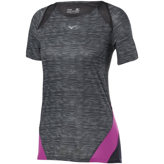 Mizuno Aero Löpar T shirts Dam Svarta | 249561OMX