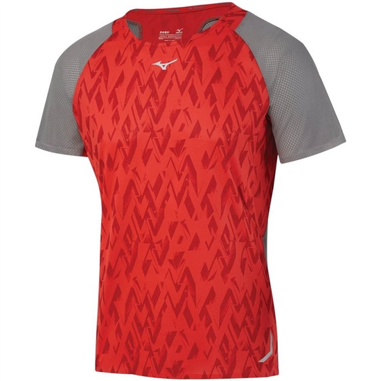 Mizuno Aero Löpar T shirts Herr Röda | 974108LAV