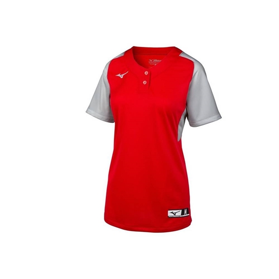 Mizuno Aerolite 2-Button Softball Jersey Dam Röda Grå | 748231OAB