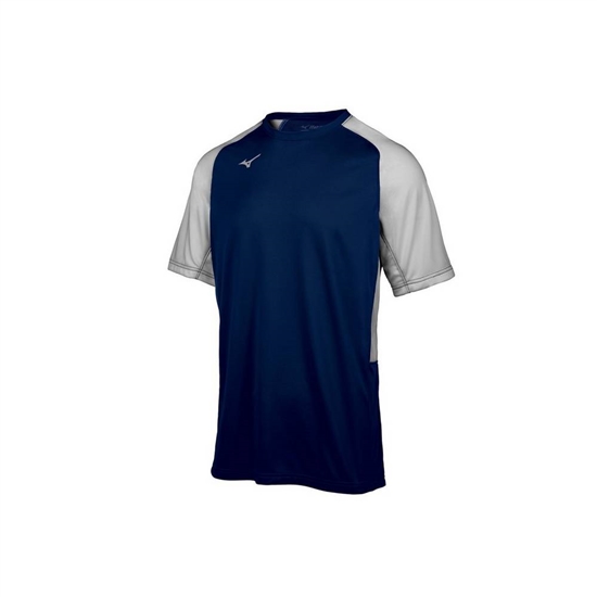 Mizuno Aerolite Crew Baseball Jersey Herr Marinblå Grå | 612538CIE