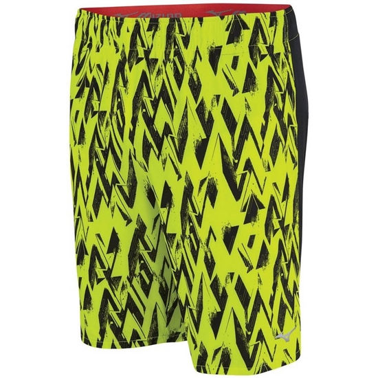 Mizuno Alpha Printed 8.5" Löpar Shorts Herr Gula Svarta | 731286RLA