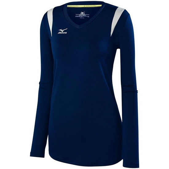 Mizuno Balboa 5.0 Long Sleeve Volleyball Jersey Dam Marinblå Silver | 834651EFG