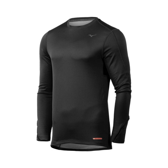 Mizuno Breath Thermo Base Layer Herr Svarta | 917658JCA