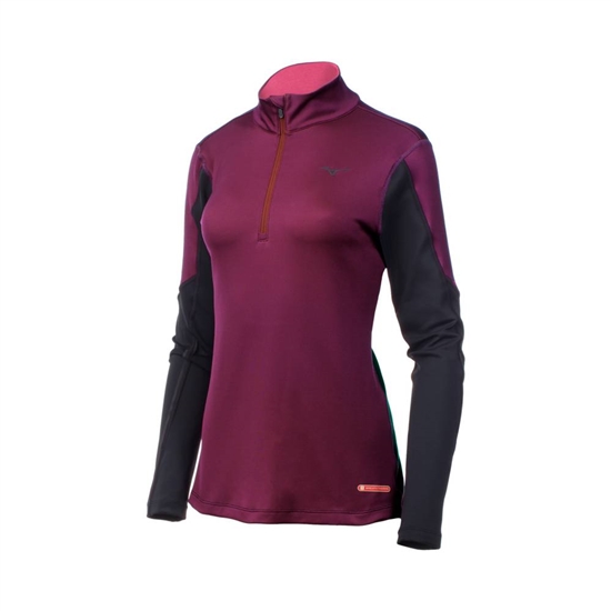 Mizuno Breath Thermo Half Zip Base Layer Dam Lila Svarta | 083619WMJ