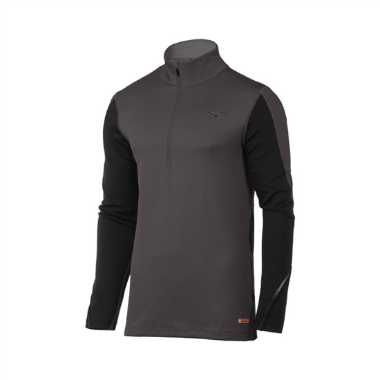 Mizuno Breath Thermo Half Zip Base Layer Herr Mörkgrå Svarta | 483791UDL