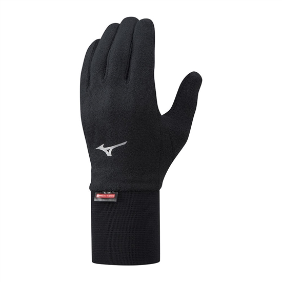 Mizuno Breath Thermo Mid Weight Fleece Löpar Handskar Dam Svarta | 981057SLK