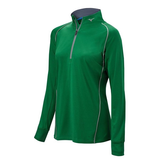 Mizuno Comp 1/2 Zip Long Sleeve Sweatshirt Dam Gröna | 803651UIE