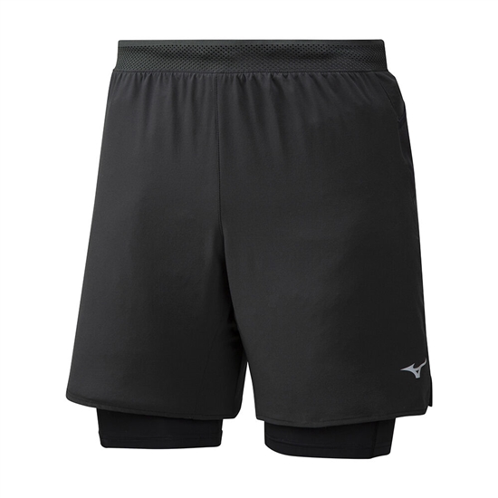 Mizuno ER 7.5 2in1 Löpar Shorts Herr Svarta | 184023MPC