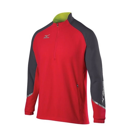 Mizuno Elite 1/2 Zip Sweatshirt Herr Röda Grå | 916780MRZ