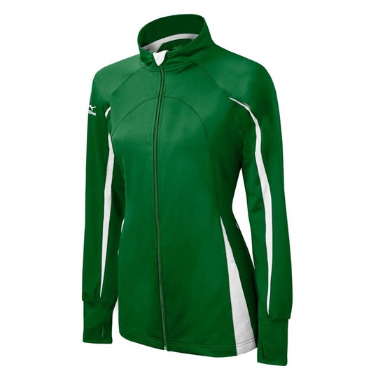 Mizuno Elite 9 Focus Full-Zip Jacka Dam Gröna Vita | 136720WJE