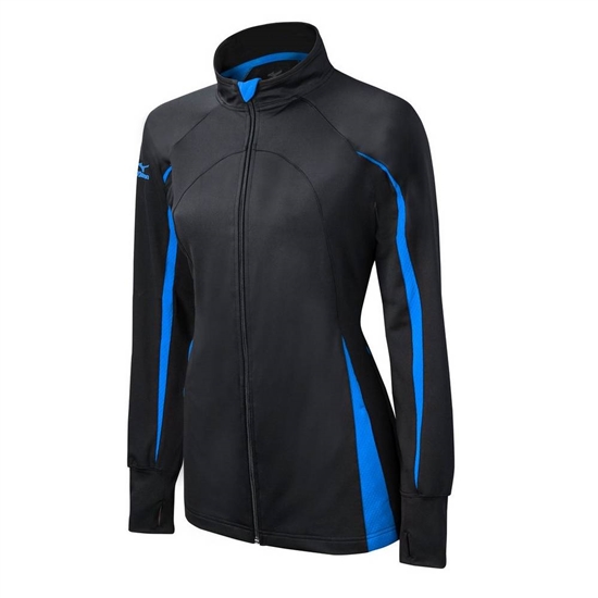 Mizuno Elite 9 Focus Full-Zip Jacka Dam Svarta Kungsblått | 240596OPF