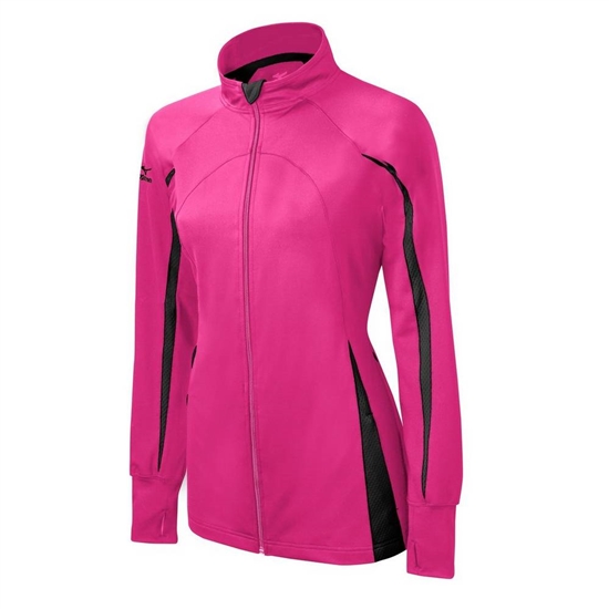 Mizuno Elite 9 Focus Full-Zip Jacka Dam Rosa Svarta | 251637BAE