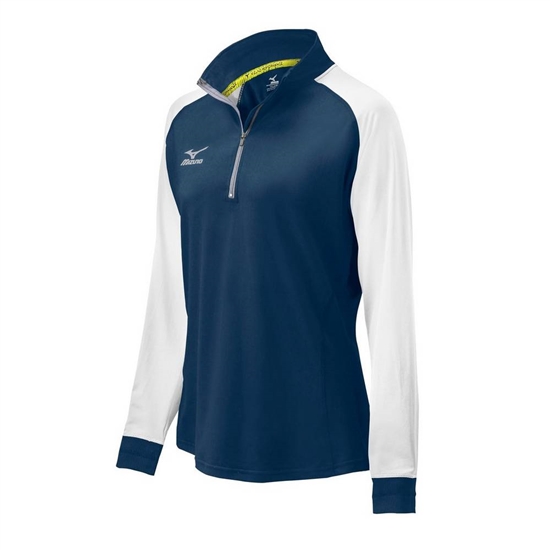 Mizuno Elite 9 Prime 1/2 Zip Jacka Dam Marinblå Vita | 280641VLK