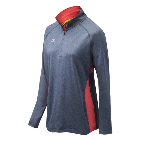 Mizuno Fire 1/2 Zip Jacka Dam Marinblå Röda | 695734IJF