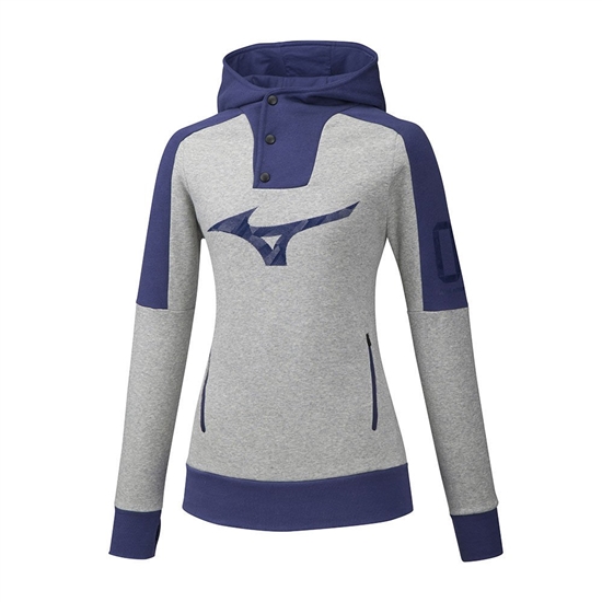 Mizuno Heritage Hoodie Dam Grå | 296710OEF