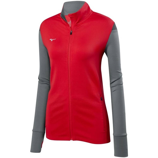 Mizuno Horizon Full Zip Volleyball Jacka Dam Röda Grå | 876325NDG