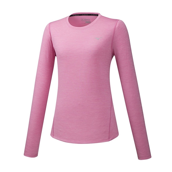 Mizuno Impulse Core LS Löpar T shirts Dam Rosa | 394715NXK