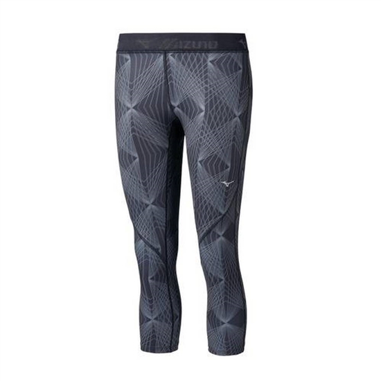 Mizuno Impulse Printed ¾ Löpar Tights Dam Svarta | 576481HMR