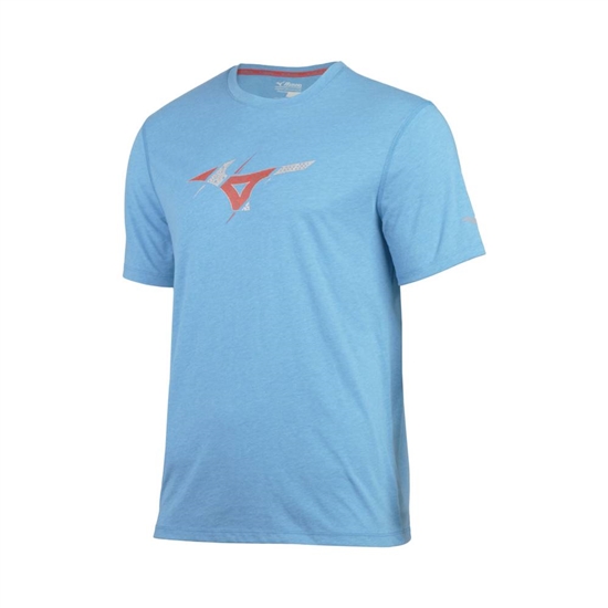 Mizuno Inspire Tryck T shirts Herr Blå | 754168LOS