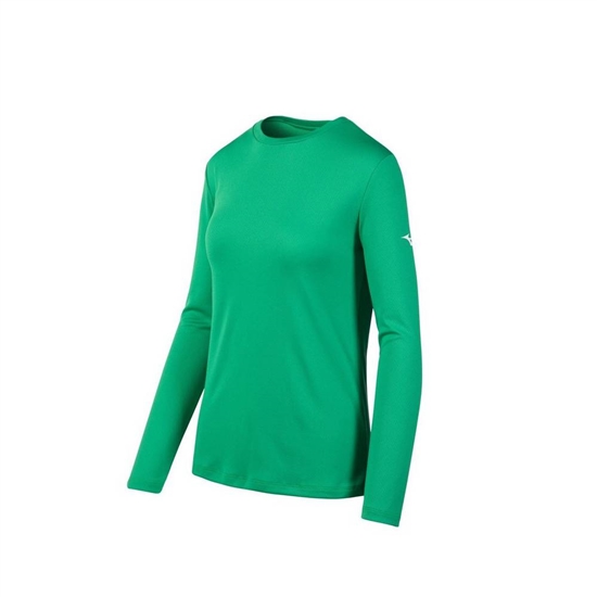 Mizuno Long Sleeve T shirts Dam Gröna | 371069CWI