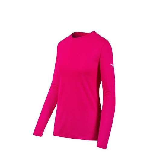 Mizuno Long Sleeve T shirts Dam Rosa | 853260ODJ