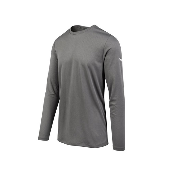 Mizuno Long Sleeve T shirts Herr Grå | 609832RYL