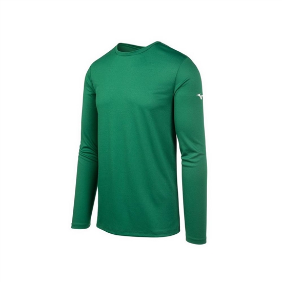 Mizuno Long Sleeve T shirts Herr Gröna | 374685KJH