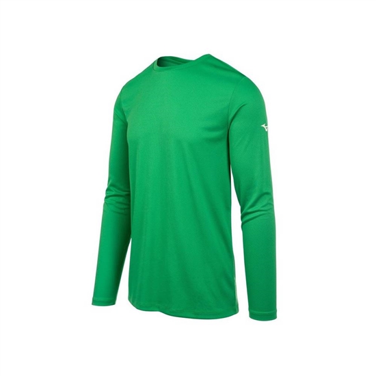 Mizuno Long Sleeve T shirts Herr Gröna | 562180IHD